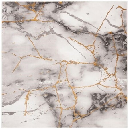 Safavieh 8 x 8 ft. Craft Contemporary Square Power Loomed Rug Grey & Gold CFT877F-8SQ